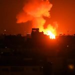 faixa de Gaza noite